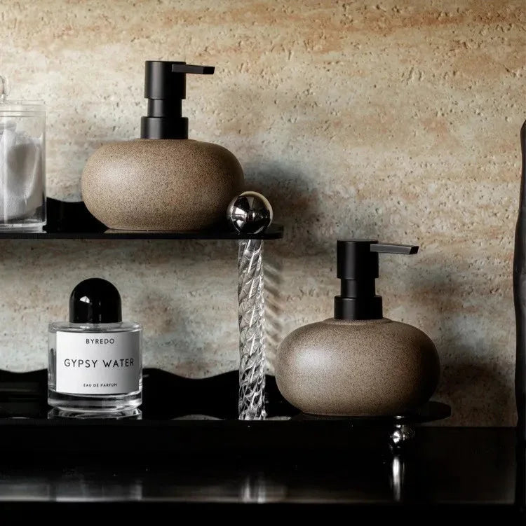 Eron Collection | Hand Soap Dispenser with Rustic Ceramic Finish | 300 ml Capacity for Effortless Grooming 1