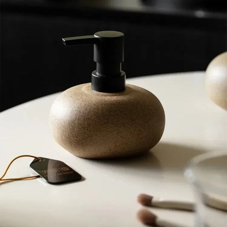 Eron Collection | Hand Soap Dispenser with Rustic Ceramic Finish | 300 ml Capacity for Effortless Grooming 4