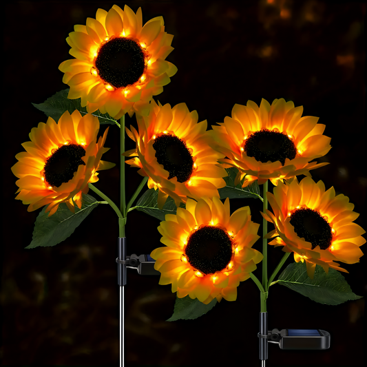Garden Glow | Solar Garden Light with Lifelike Sunflower Design | Weatherproof Outdoor Decor for Ambient Illumination 1