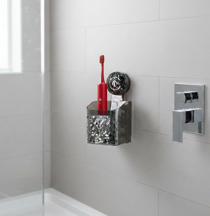 Modern Acrylic Shower Caddy | Suction Storage Organizer with Strong Load Capacity | Space-Saving Design for Easy Bathroom Storage