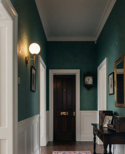 Brass and Glass Wall Sconce Light Fixture