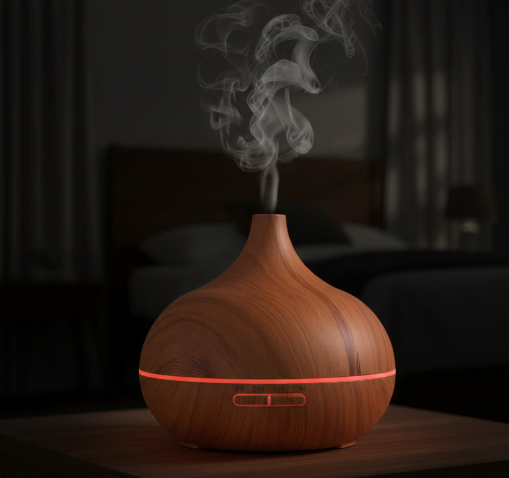 Aroma Diffuser | Essential Oil Diffuser with Remote Control & Wood Grain Design | Perfect for Relaxation and Comfort