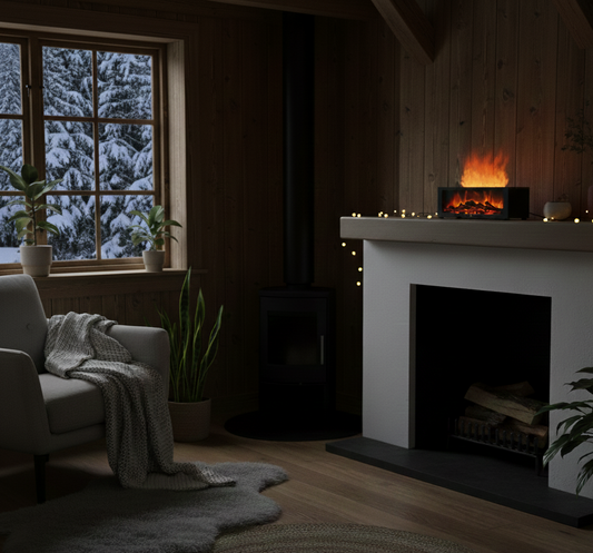 Cozy Atmosphere | Essential Oil Diffuser with Flame Effect & Adjustable Lighting | 4-in-1 Humidifier for Relaxation