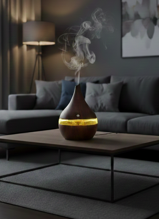 Aroma Diffuser with Wood Grain Design & 7 Color Lights for Relaxation