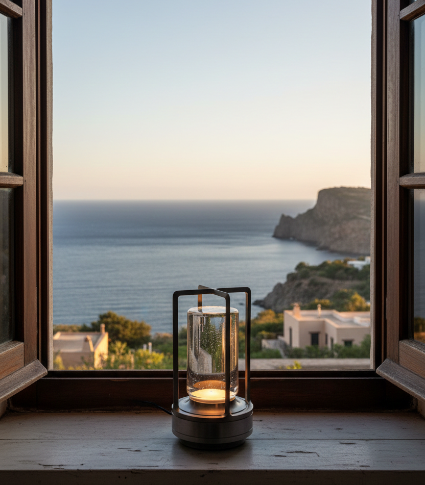 Luminara | Elegant Rechargeable Crystal Glass Lantern Light Fixture