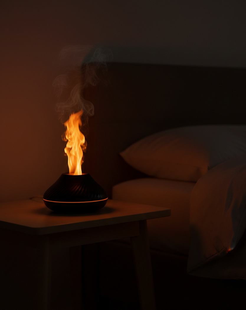 Aroma Diffuser | Electric Aromatherapy Diffuser with LED Flame Effect | Home Fragrance for Relaxation & Serenity