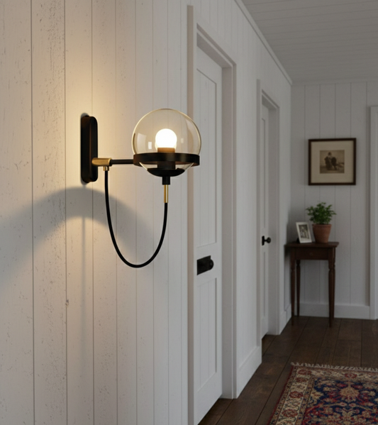 Hoskulle | Modern Elegant Iron Glass Wall Sconce Light Fixture