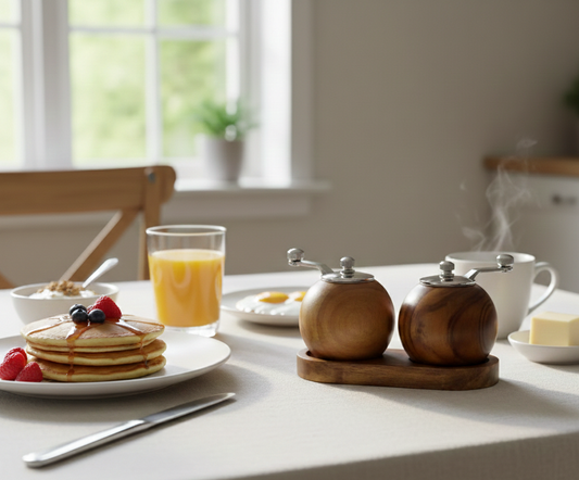 Nordic Salt and Pepper Mill Set with Effortless Grinding | Eco-Friendly Design for Stylish Dining