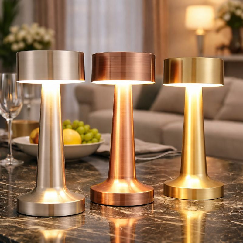 Luminara | Elegant Retro Metal Cordless Table Lamp with Adjustable Brightness 1
