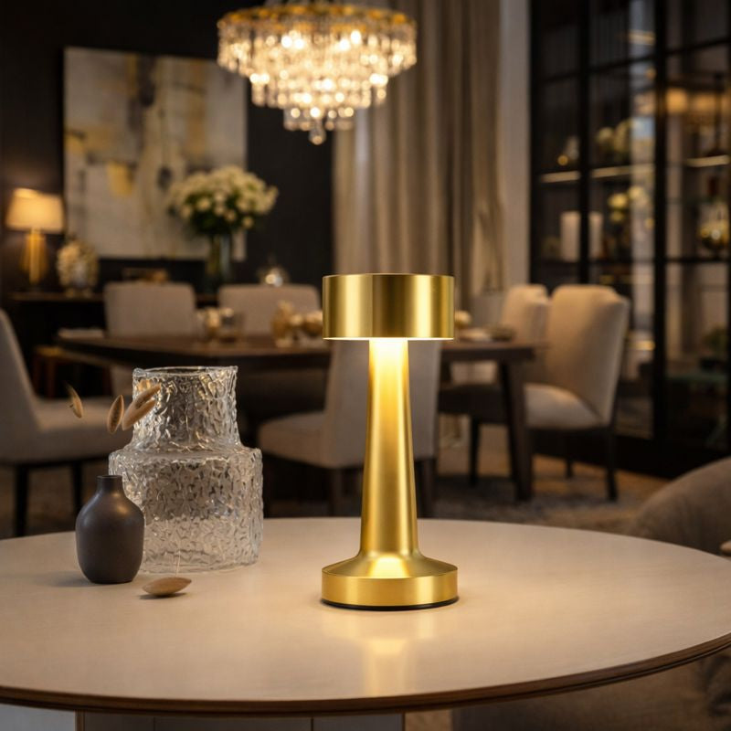 Luminara | Elegant Retro Metal Cordless Table Lamp with Adjustable Brightness 4