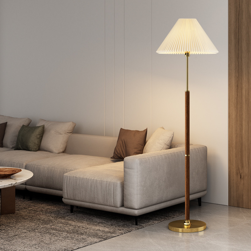Luminara | Modern Minimalist Wood and Fabric Floor Lamp for Living Room 0