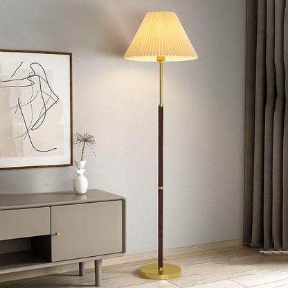 Luminara | Modern Minimalist Wood and Fabric Floor Lamp for Living Room 1