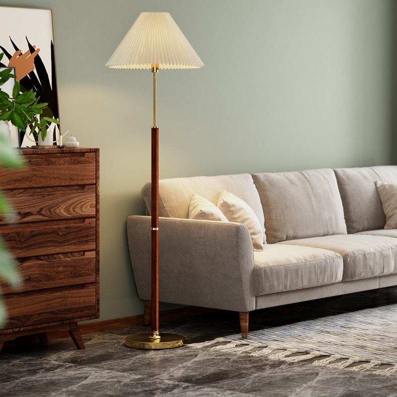 Luminara | Modern Minimalist Wood and Fabric Floor Lamp for Living Room 4