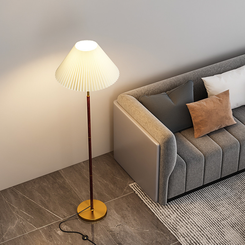 Luminara | Modern Minimalist Wood and Fabric Floor Lamp for Living Room 7