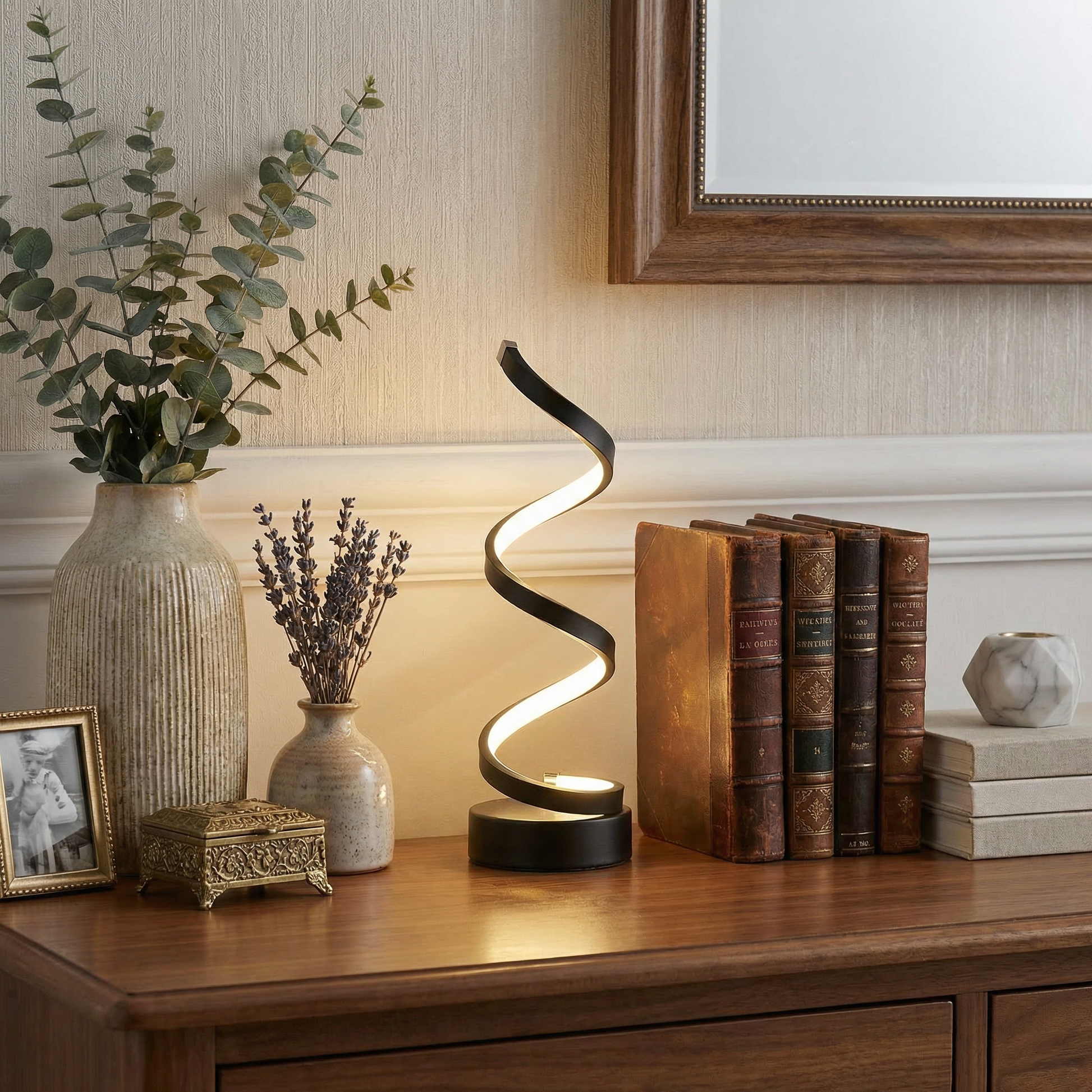 Luminara | Stylish Modern Spiral USB Table Lamp with Dimmable Function 3