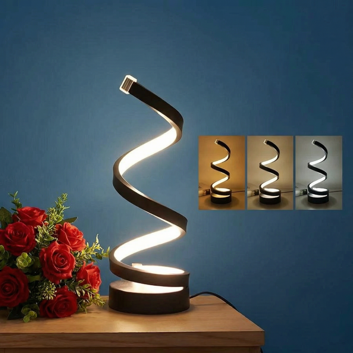 Luminara | Stylish Modern Spiral USB Table Lamp with Dimmable Function 4
