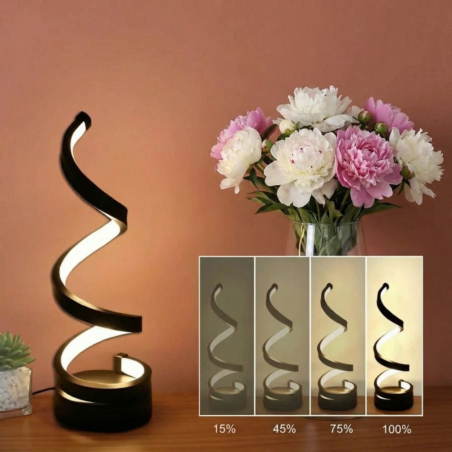 Luminara | Stylish Modern Spiral USB Table Lamp with Dimmable Function 5