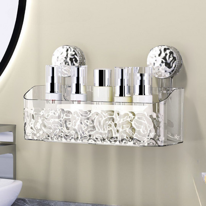 Modern Acrylic Shower Caddy | Suction Storage Organizer with Strong Load Capacity | Space-Saving Design for Easy Bathroom Storage 2