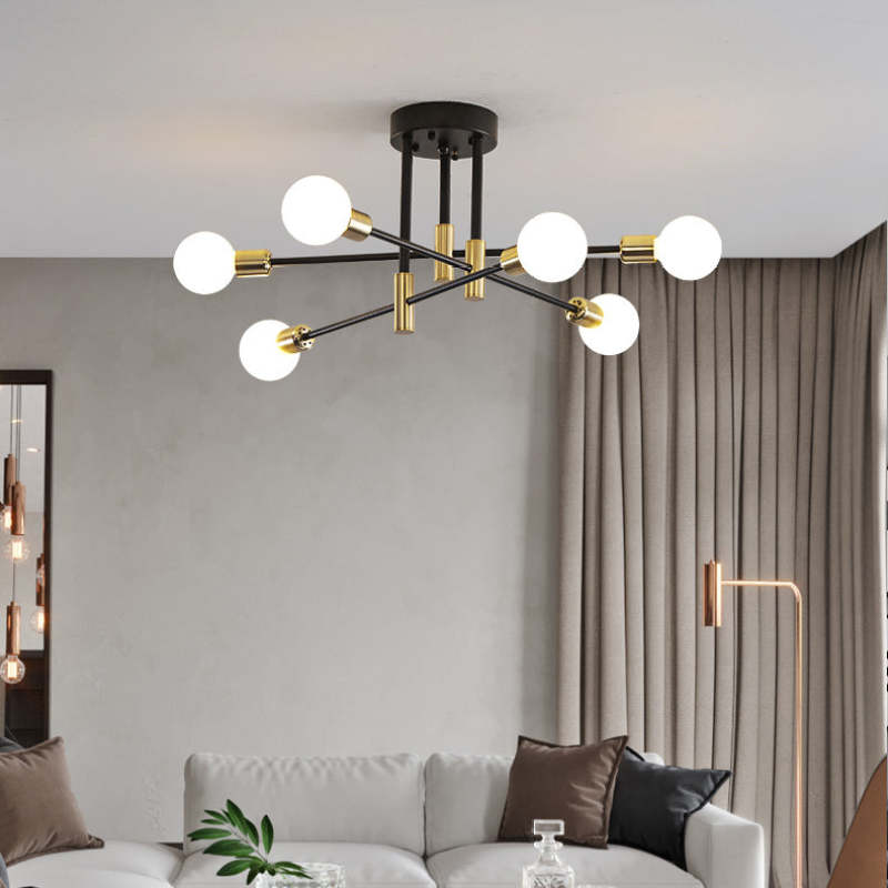 Modern Ceiling Light Fixture with Multi-Directional Arms | Stylish Two-Tone Design for Elegant Room Illumination 2