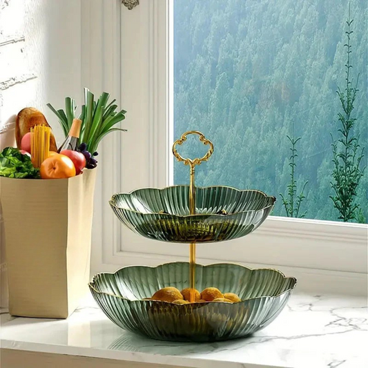 Modern Kitchen Storage Rack | Tiered Shelf Organizer with Space-Saving Design | Stylish Display for Fruits and Snacks 0