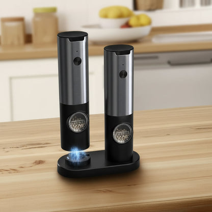 Modern Luxe | Electric Salt and Pepper Grinder Set with Rechargeable Design | Effortless Seasoning for Everyday Cooking 1