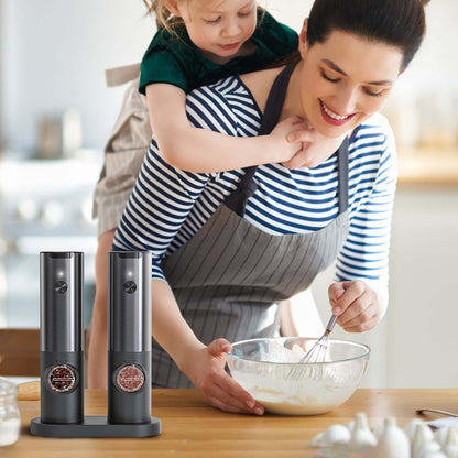 Modern Luxe | Electric Salt and Pepper Grinder Set with Rechargeable Design | Effortless Seasoning for Everyday Cooking 2