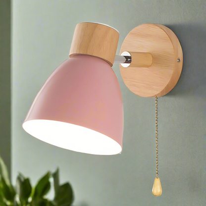 NordicGlow | Elegant Wooden Modern Wall Sconce Light with Pull Switch 7