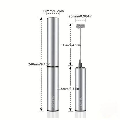 Premium Milk Frother | Rechargeable Stainless Steel with 2 Speeds | Versatile Tool for Lattes and Cappuccinos 1