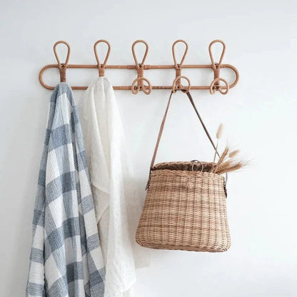 Rattan Wall Hooks | Stylish Coat Hooks with Unique Texture | Rustic Organizers for Home Decor 2