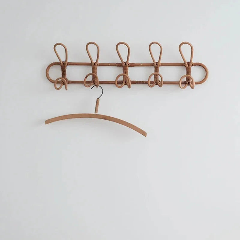 Rattan Wall Hooks | Stylish Coat Hooks with Unique Texture | Rustic Organizers for Home Decor 4