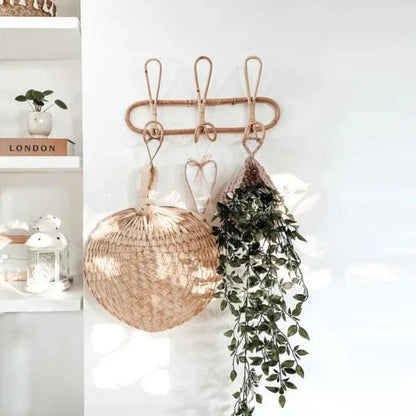 Rattan Wall Hooks | Stylish Coat Hooks with Unique Texture | Rustic Organizers for Home Decor 5