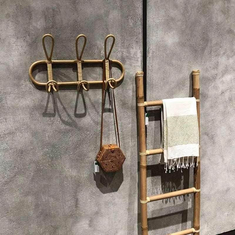 Rattan Wall Hooks | Stylish Coat Hooks with Unique Texture | Rustic Organizers for Home Decor 6