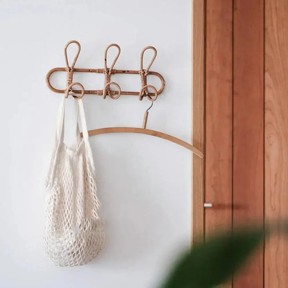 Rattan Wall Hooks | Stylish Coat Hooks with Unique Texture | Rustic Organizers for Home Decor 8