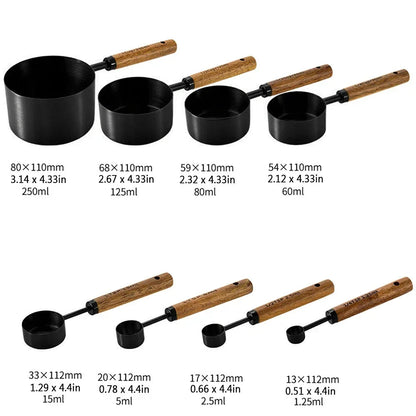 Stainless Steel Measuring Cups and Spoons Set with Ergonomic Handles Ð Stylish Design for Precision Cooking 8
