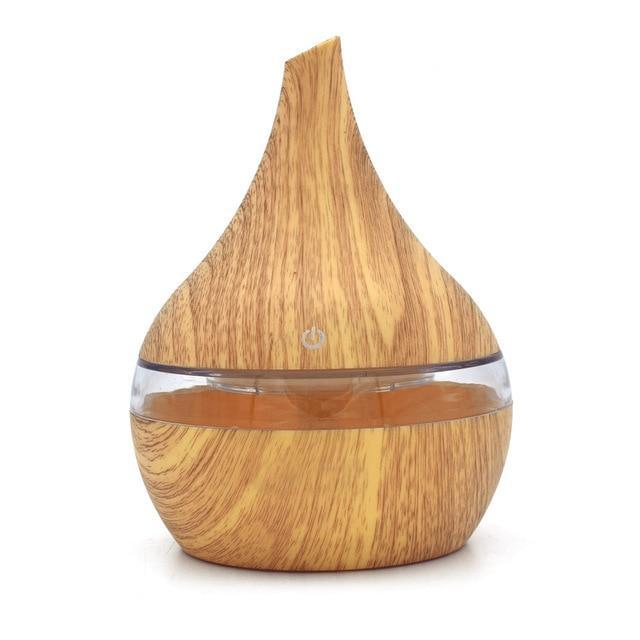 Ultrasonic Aroma Diffuser with Wood Grain Design & 7 Color Lights for Relaxation 0