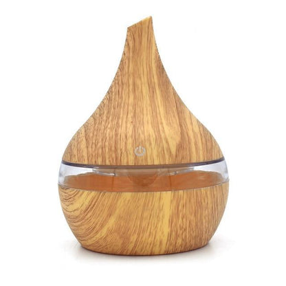 Ultrasonic Aroma Diffuser with Wood Grain Design & 7 Color Lights for Relaxation 0