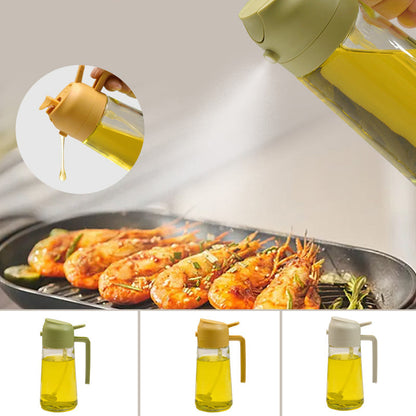 Versatile Kitchen Tool | 2-in-1 Glass Oil Sprayer with Precise Control | Ideal for Cooking and Grilling 1