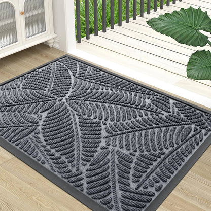 Waterproof Rubber Doormat | Non-Slip Design for Indoor & Outdoor Use - Dirt-Trapping Welcome Mat 0