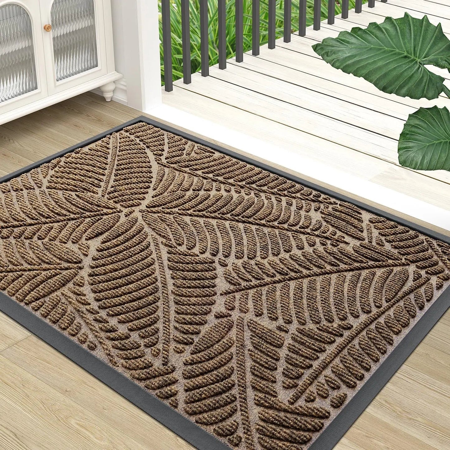 Waterproof Rubber Doormat | Non-Slip Design for Indoor & Outdoor Use - Dirt-Trapping Welcome Mat 1