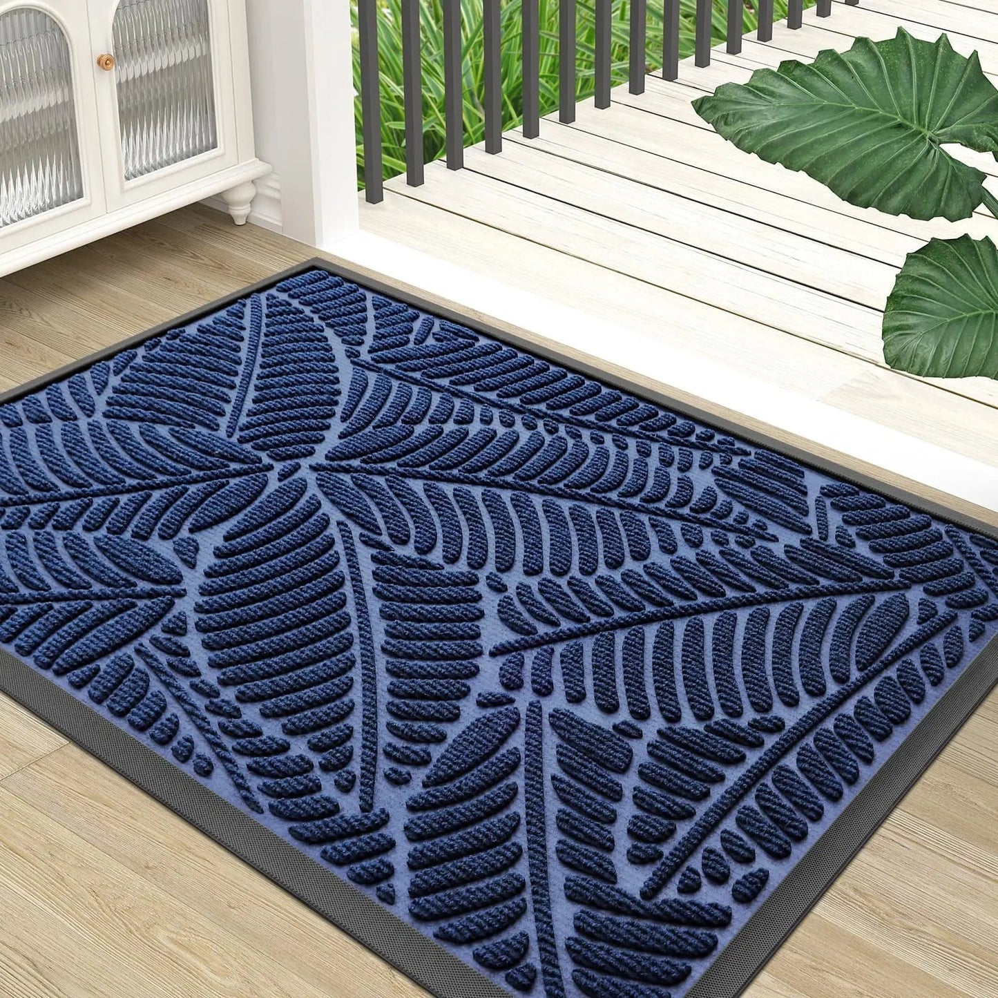Waterproof Rubber Doormat | Non-Slip Design for Indoor & Outdoor Use - Dirt-Trapping Welcome Mat 2
