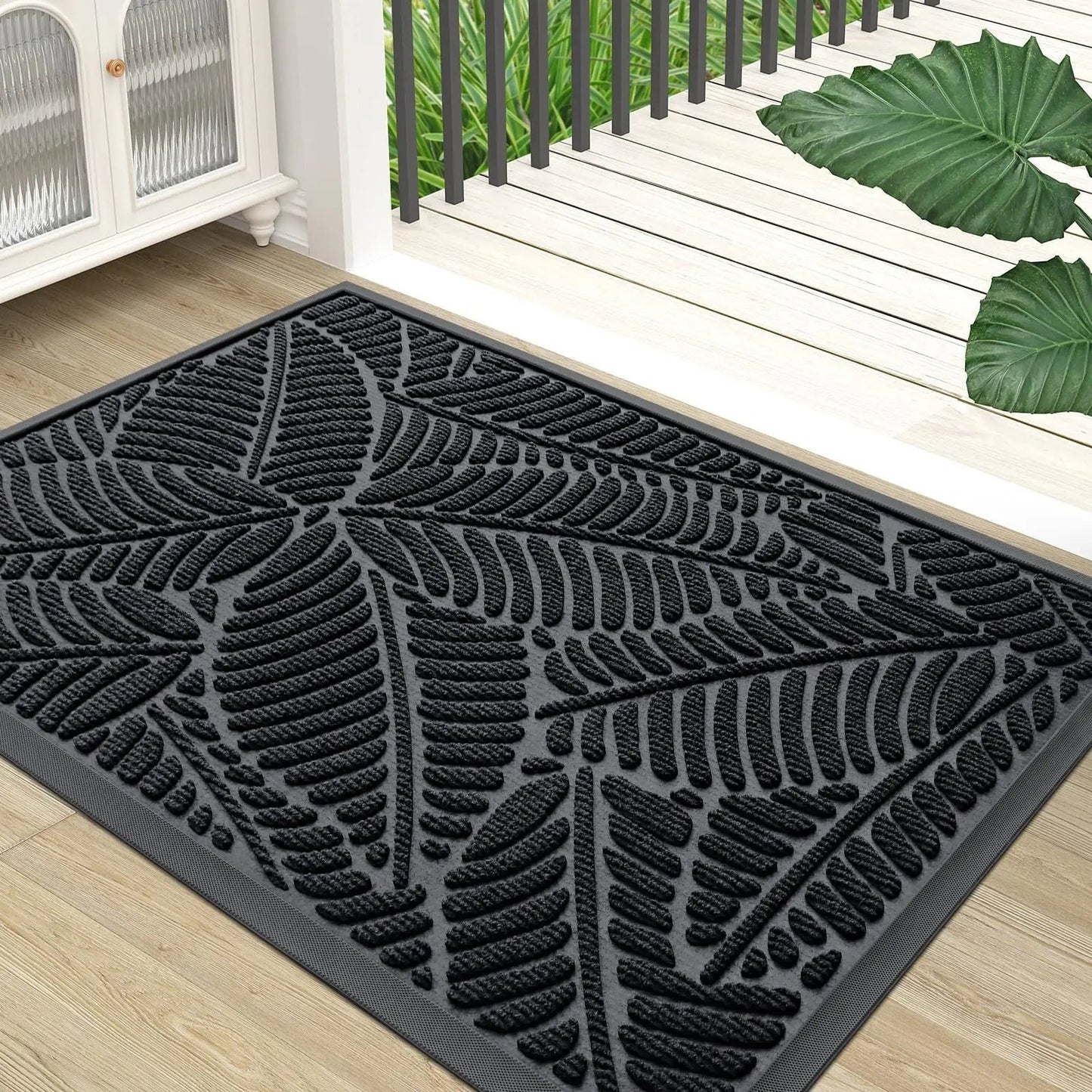 Waterproof Rubber Doormat | Non-Slip Design for Indoor & Outdoor Use - Dirt-Trapping Welcome Mat 3